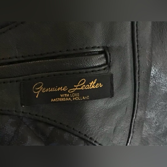 Men’s Small Scotch and Soda Black Leather Jacket - Picture 7 of 8